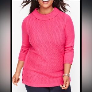 Talbots Bright Pink Textured Knit Turtleneck Sweater 3X